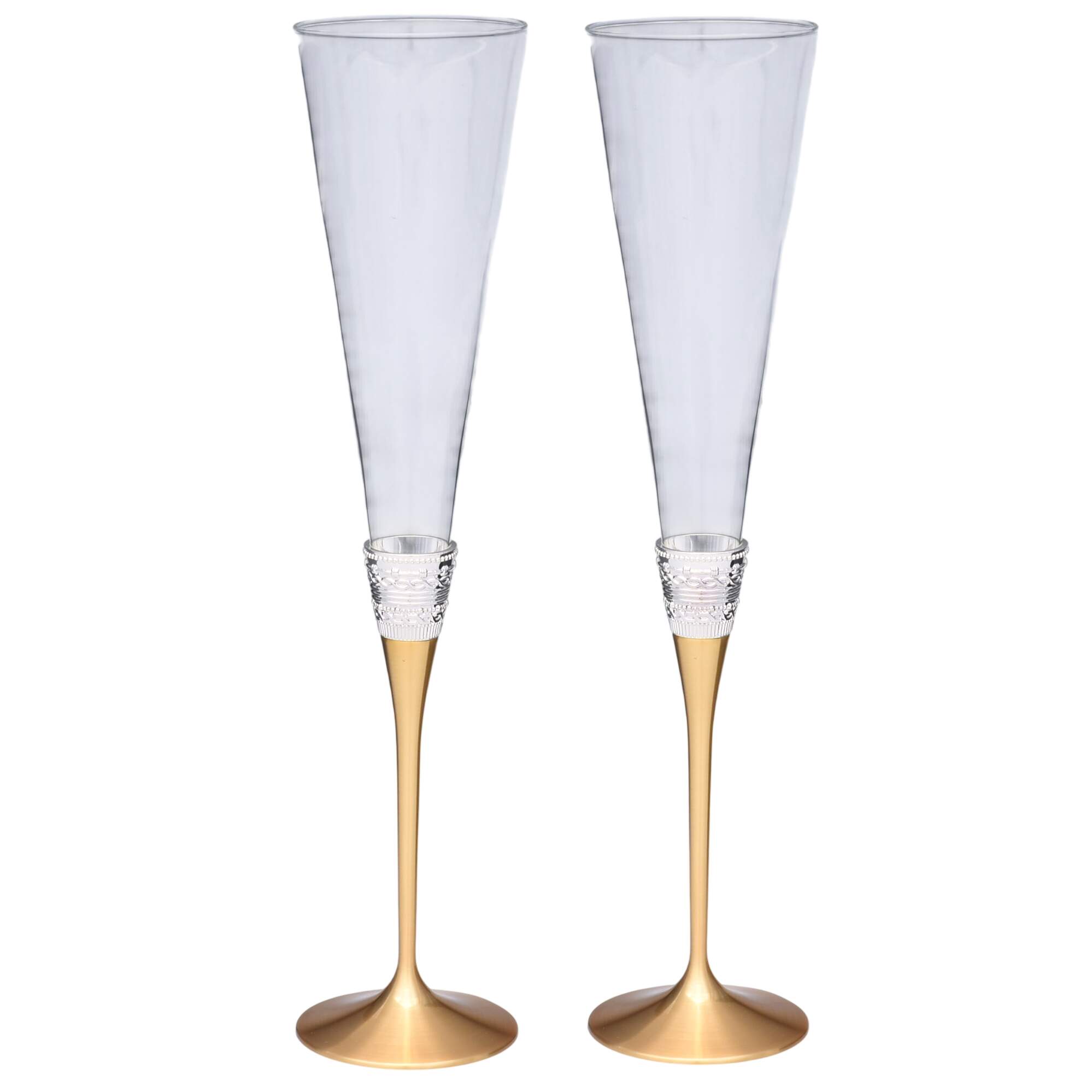 With Love (Metal, Hollowware) Champagne Flute - Set of 2 by Wedgwood Silver-1
