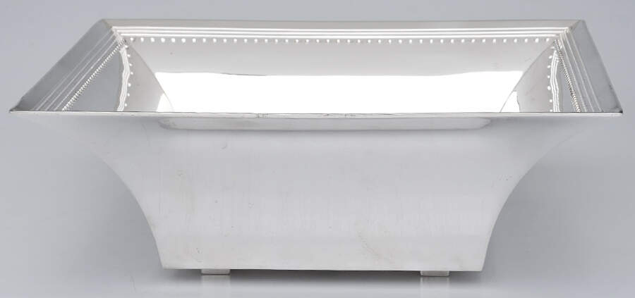 Grosgrain (Silverplate, Hollowware) 9" Square Serving Bowl by Wedgwood Silver-1