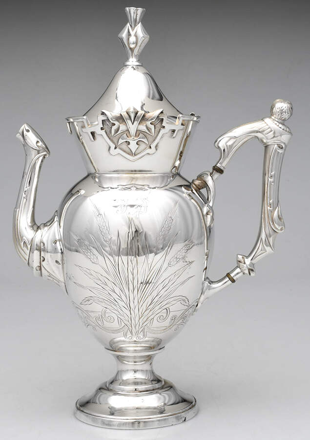 125 (Silverplate, Hollowware) Silverplate Coffee Pot by Wilcox Silverplate-1