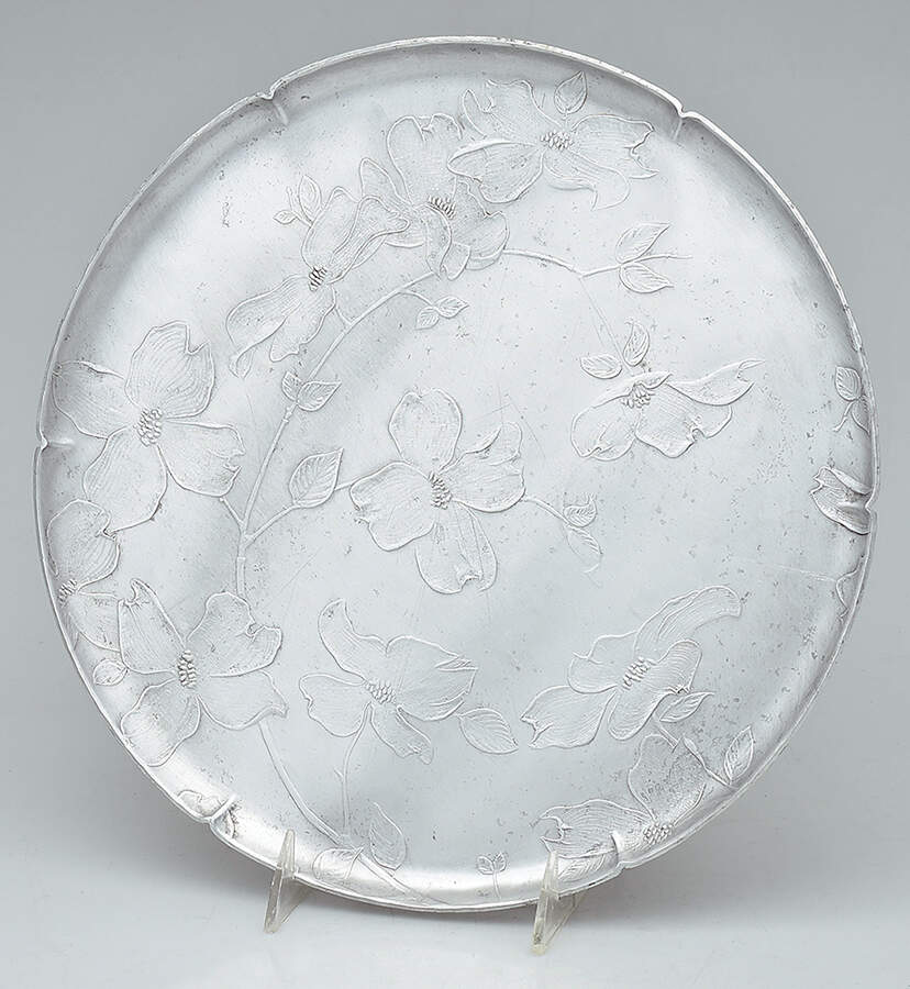 Dogwood (Metal, Hollowware) 11" Round Tray by Wendell August-1