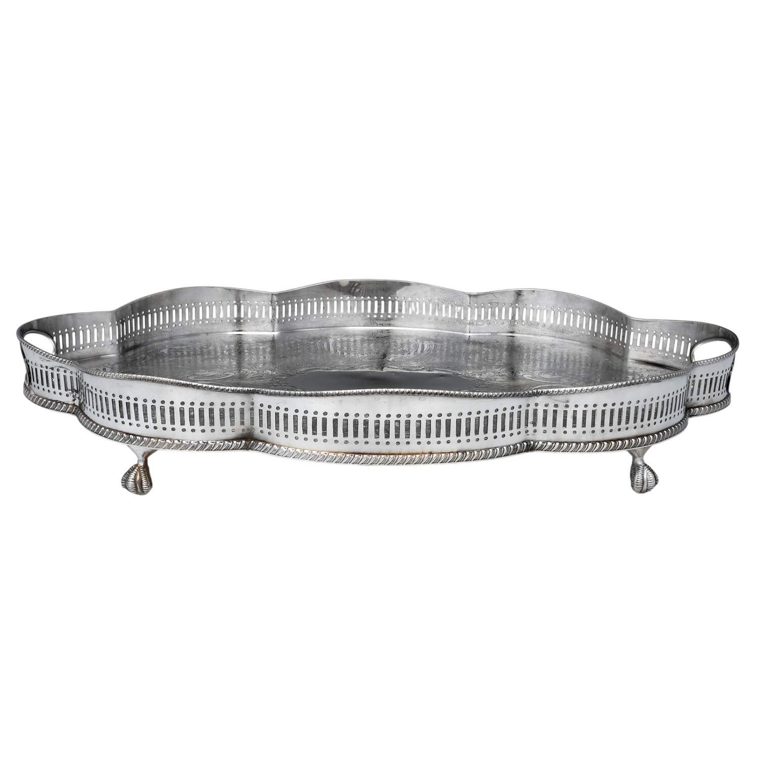 Silverplate Hollowware 17" Gallery Tray by William Adams-Sheffield-Birminghan-1