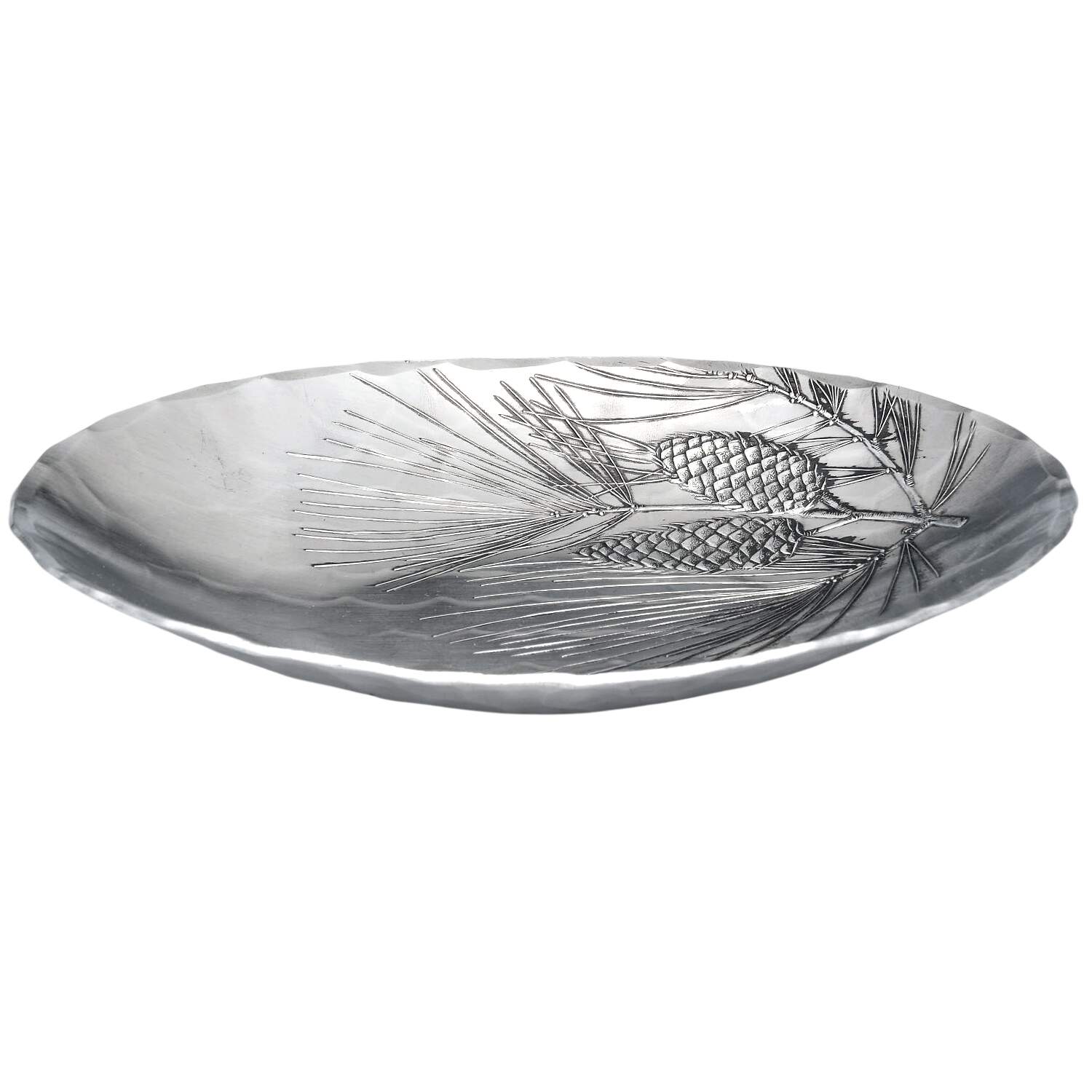 Evergreen (Metal, Hollowware) 6" Oval Bowl by Wendell August-1
