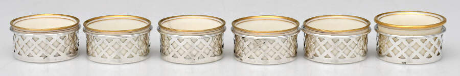716 (Sterling, Hollowware) Individual Open Salts with Lenox Liner - Set of 6 by Watson-1