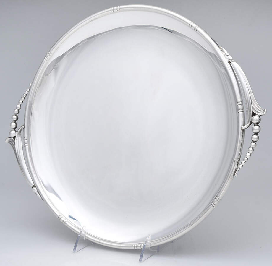 85 (Sterling, Hollowware) 12" Round Tray by Woodside Sterling Co-1