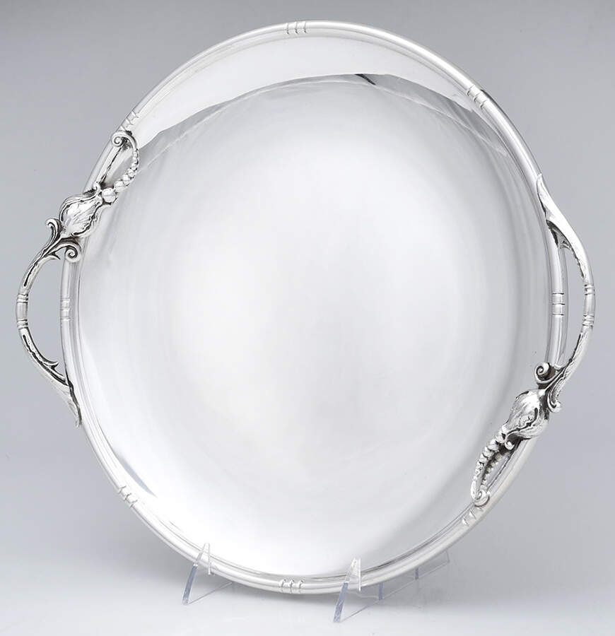 812 (Sterling, Hollowware) 12" Round Tray by Woodside Sterling Co-1