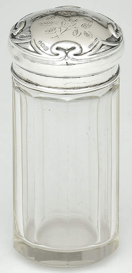 WGX1 (Sterling, Hollowware) Dresser Jar with Crystal Bowl and Sterling Lid by W G Sother & Co-1