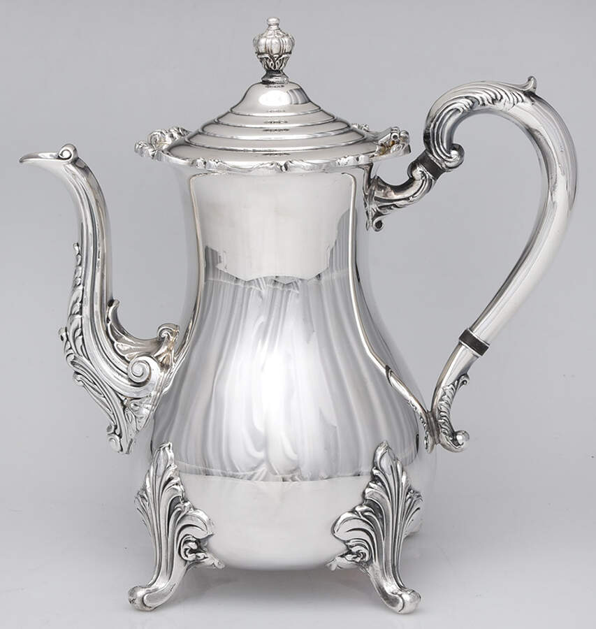 45 (Plain, Silverplate, Hollowware) Silverplate Coffee Pot by W & S Blackington Co-1