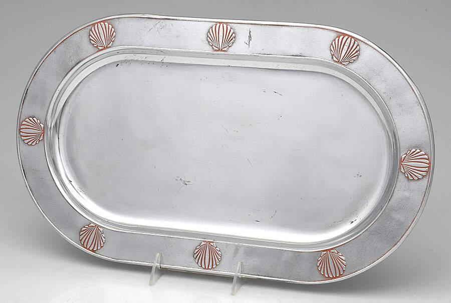 Shell Coral (Armetale, Hollowware) 18" Oval Tray by Wilton Armetale-1