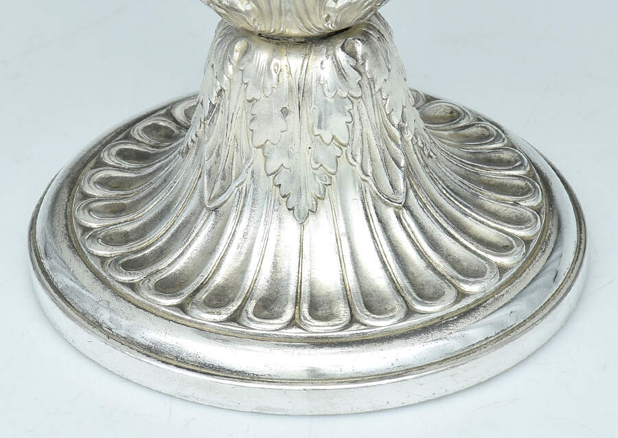 Classical Style (Silverplate, Hollowware) Handled Vase/Urn with Glass Body by WMF Flatware-4