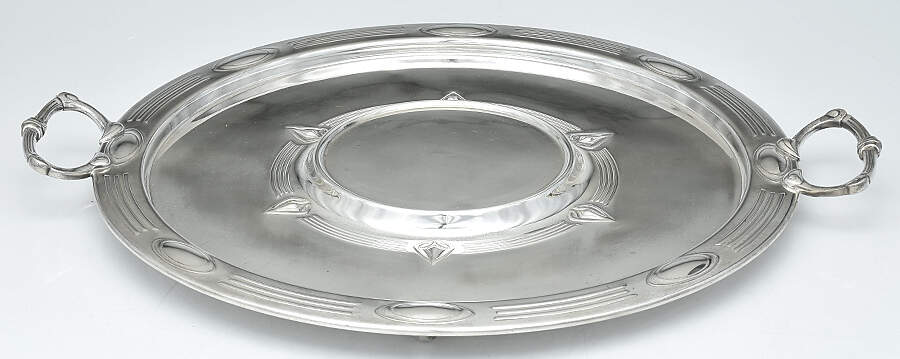 WMF224 (Silverplate, Hollowware) Handled Underplate for Solid Claret Jug with Hinged Lid by WMF Flatware-1