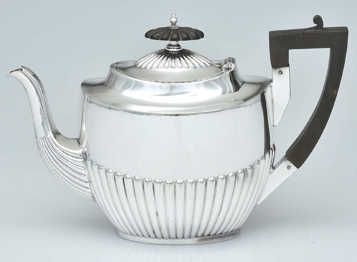 11400 (Silverplate, Hollowware) Teapot with Wood Handle by Walker & Hall-1