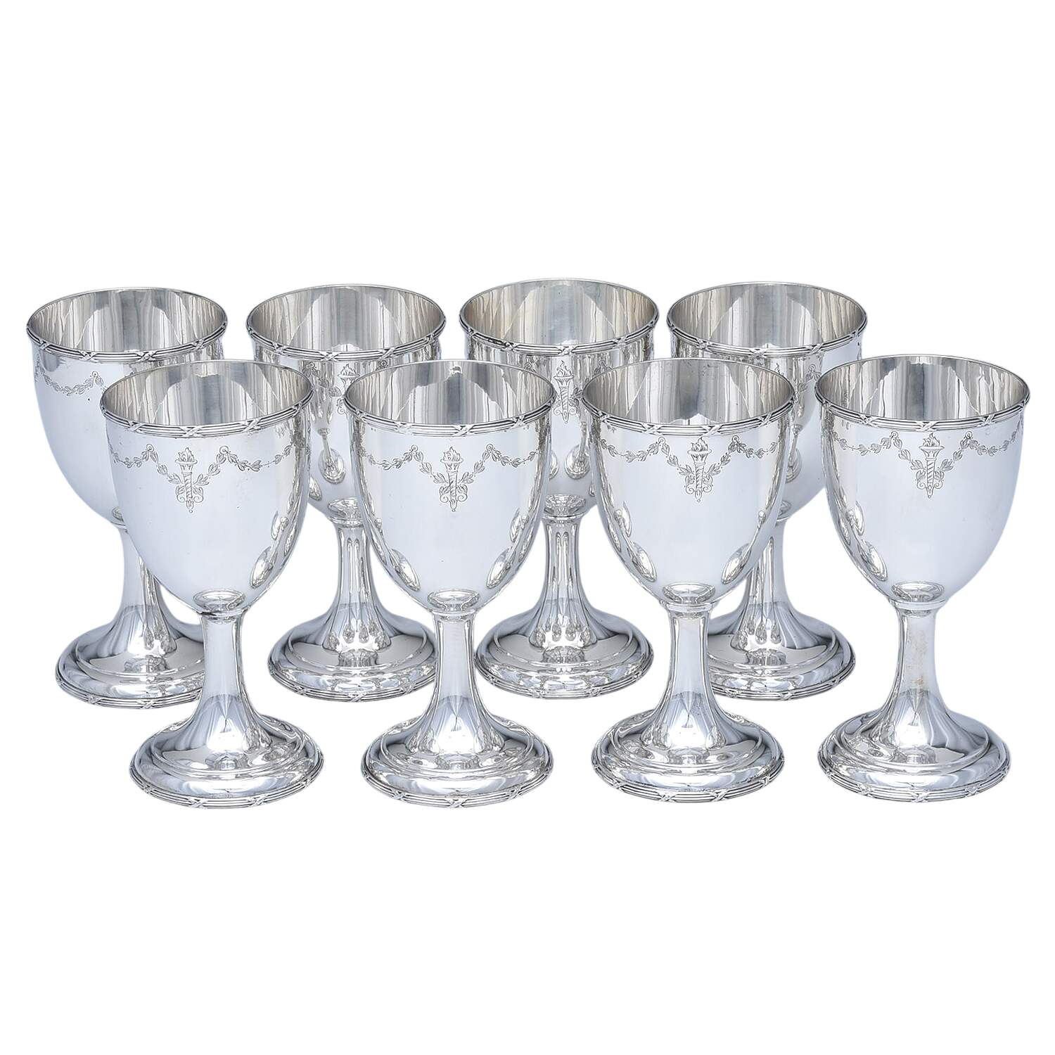 2424-2-(Sterling, Hollowware) (Set of 8) Water Goblet by Wallace Silver-1