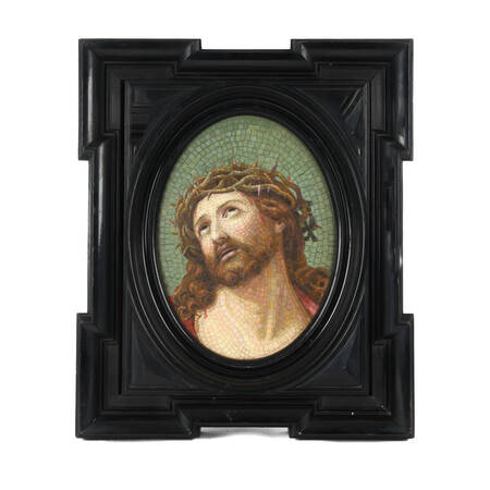 Antique Large Framed Pietra Dura of Jesus