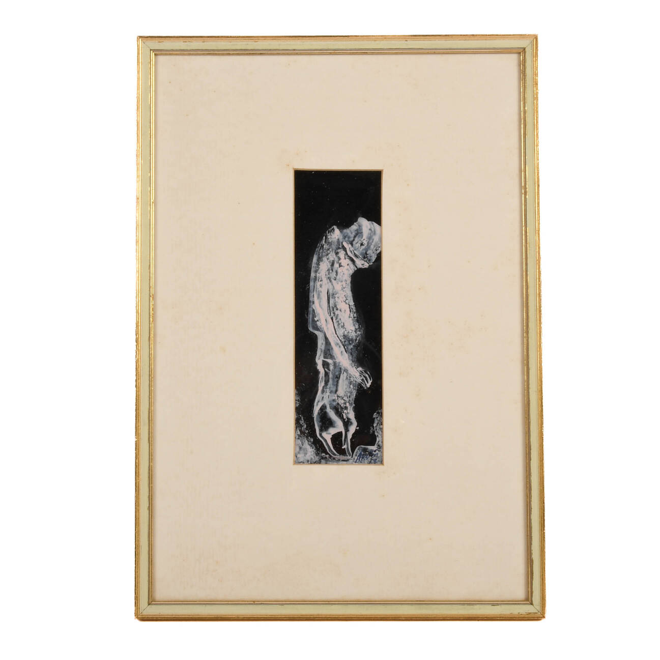 Framed Signed J. Akston "Untitled 1968" Narrow Oil on Paper