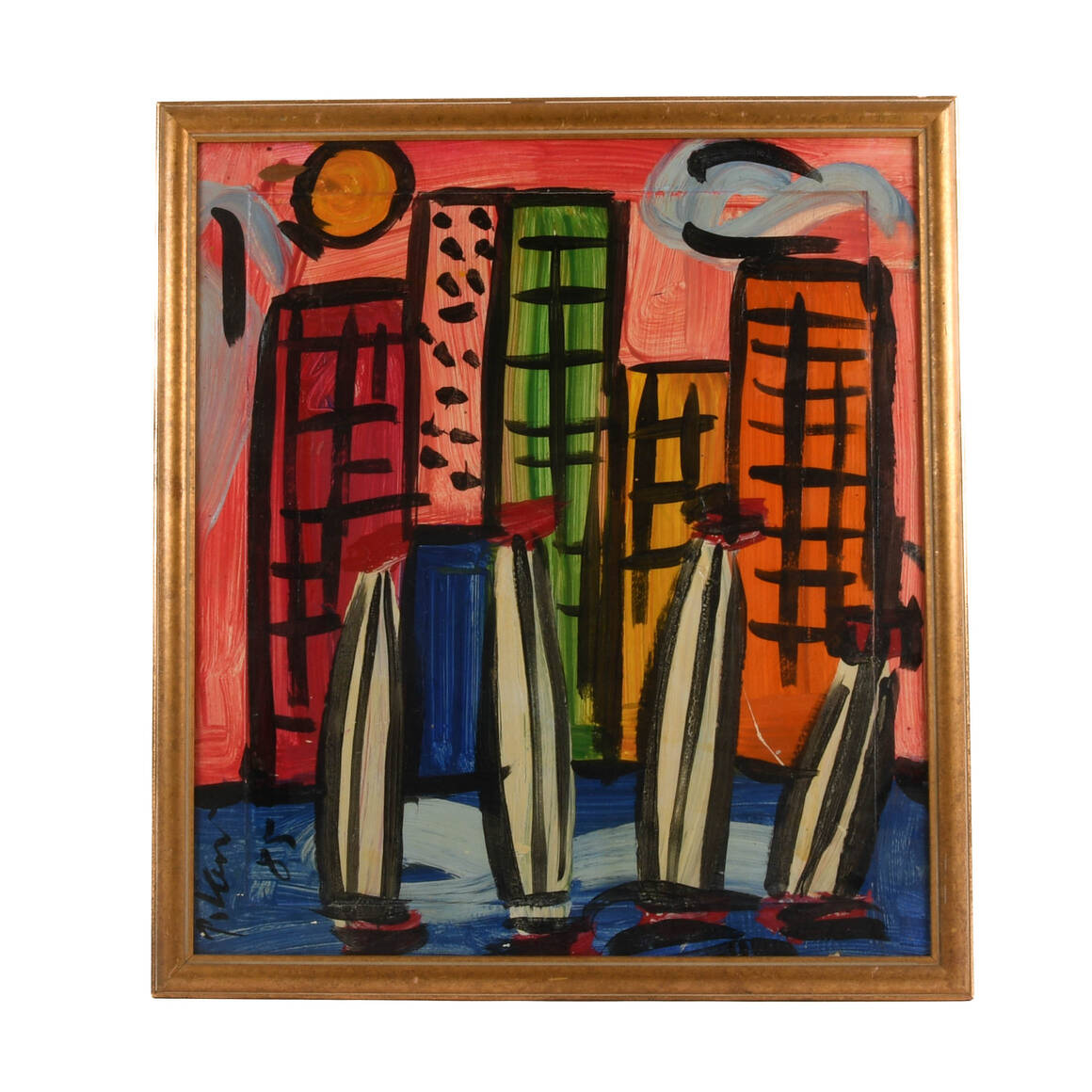 Signed Peter Keil "Boats, Buildings, and Brushstrokes" Mix Media