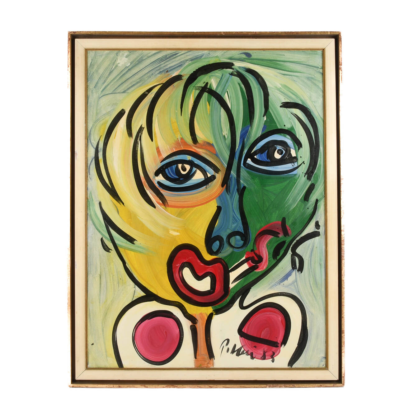 Framed Signed Peter Keil "Untitled 83" Mix Media on Masonite
