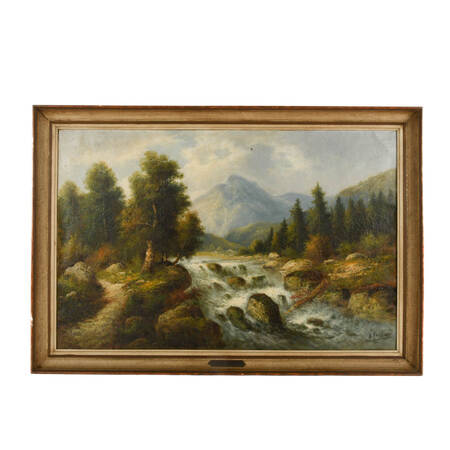 Framed Signed A. Fichtner Roaring River Landscape