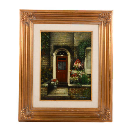 Framed Signed Crandon Cottage Serenity Oil on Board