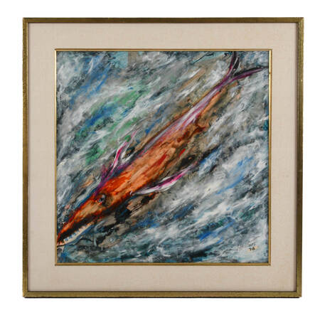 Framed J. Akston Untitled 1976 Artwork