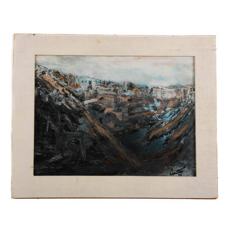 Framed J. Akston "After the Raid" Oil on Board