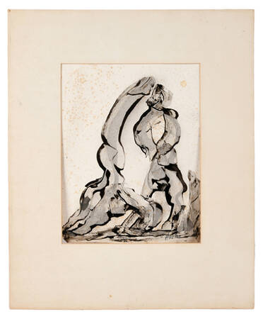 Signed J. Akston Untitled Monochrome Abstract
