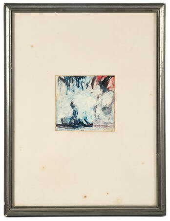 Framed J. Akston Abstract Terrain Mixed Media on Paper