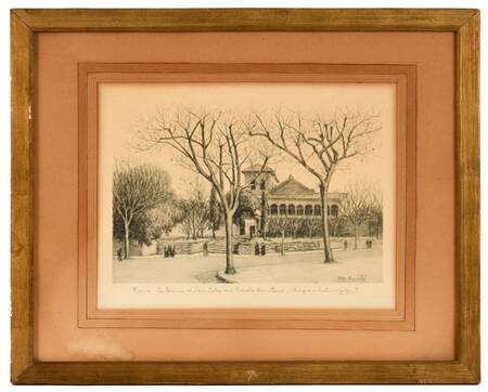 Framed Antonio Carbonati "Roma. La Chiesa di San Saba" Etching