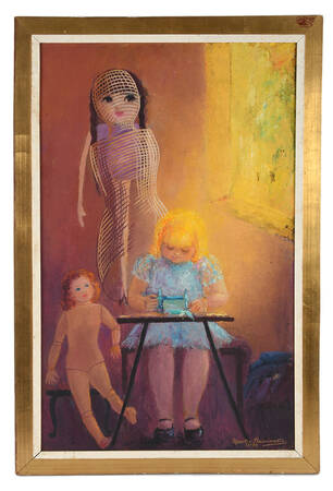 Framed Signed Maritza Stavrinasis "Haute Couture" Painting