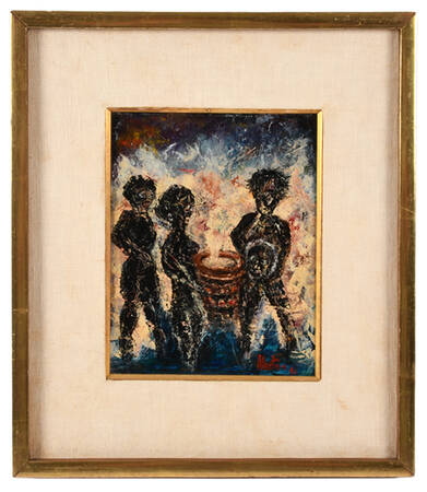 Framed J. Akston Abstract Gathering Artwork