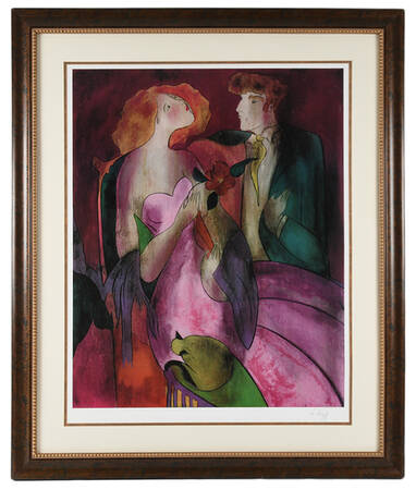 Framed Signed Linda Le Kinff "Robe Du Soir" Seriolithograph