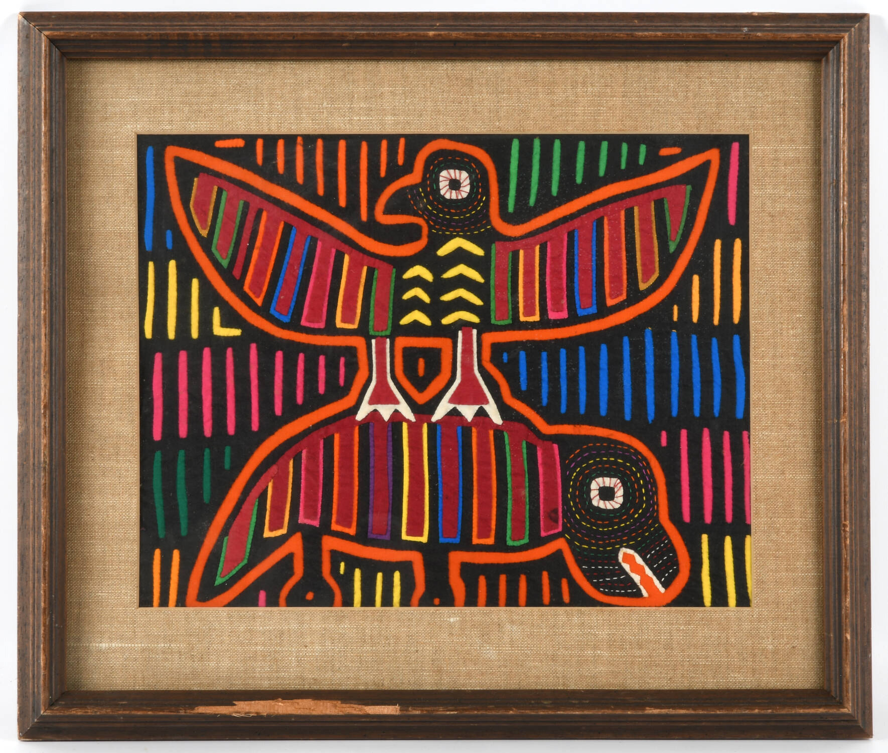 Framed Tribal Mola Textile