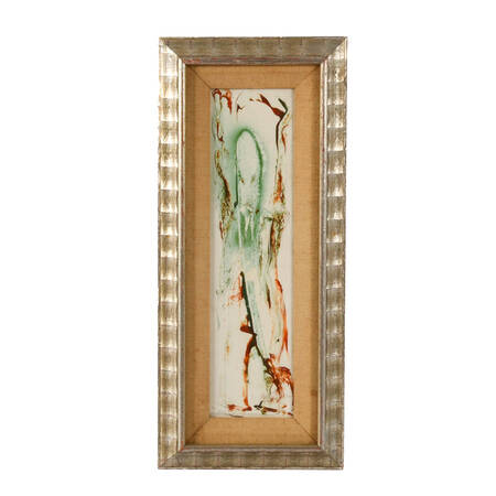 Framed J. Akston "Sage 1973" Enamel on Board Painting
