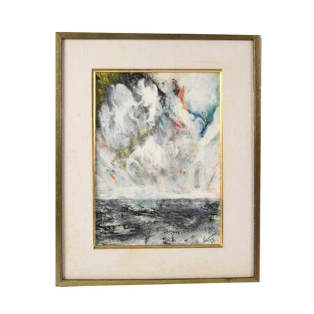 Framed J. Akston Sea and Land, 1975 Enamel on Board