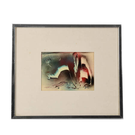 Framed J. Akston "New Forms Striving for Life" Enamel on Paper