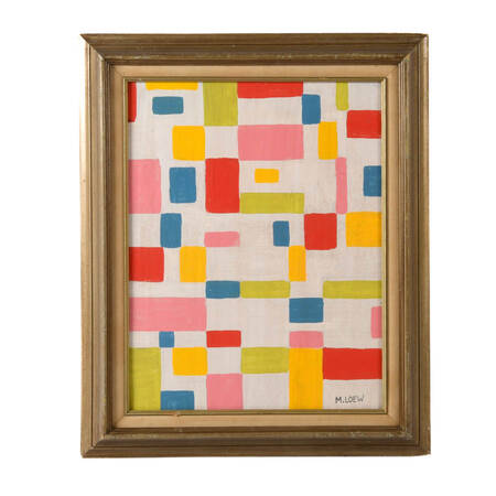 Framed Signed Michael Loew "Color Blocks in Motion" Artwork