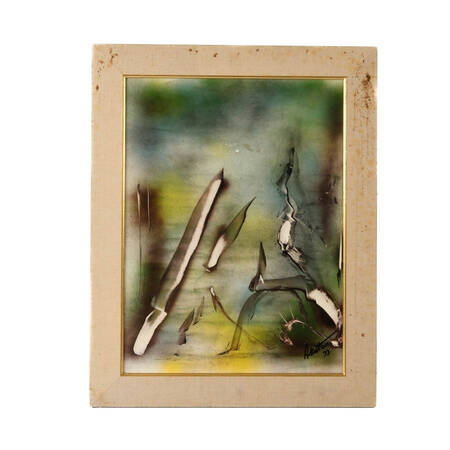Framed Signed J. Akston Untitled 1973 Enamel Painting