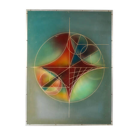 Framed Signed Armando Puyhol Celestial Geometry Artwork