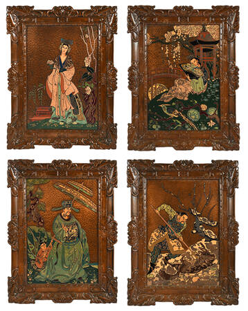 Set of Four Signed Robert Gilles Metal Artwork