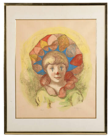 Signed Philippe Alfieri "Clown Portrait" Limited-Edition 37/175 Lithograph