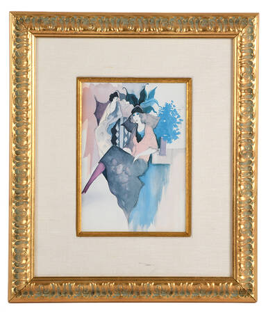 Gilt Framed Fashion Print In the Style of Itzchak Tarkay
