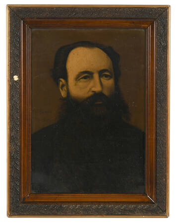 Framed "Wisdom Worn in Silence" Oil on Metal