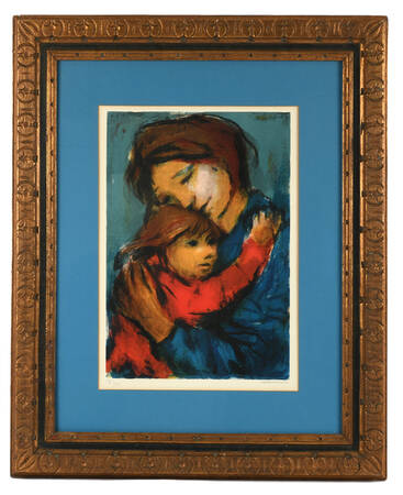 Signed Arie Wachenhauser Mother and Child Limited-Edition 12/150 Lithograph