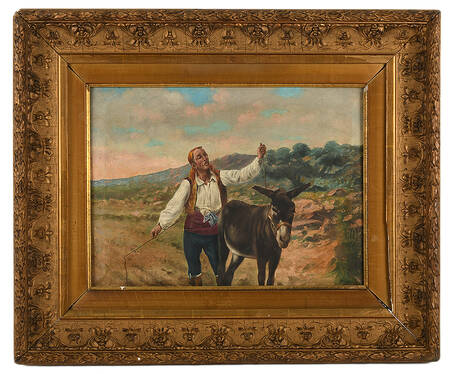 Framed "Morning Serenade in the Pasture" Oil on Canvas