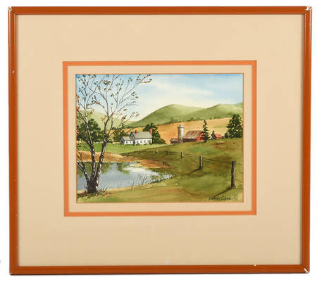 Framed Signed Randy Clark Watercolor on Paper