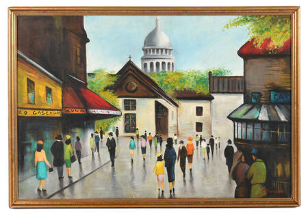 Framed Signed Afternoon Promenade Oil on Board