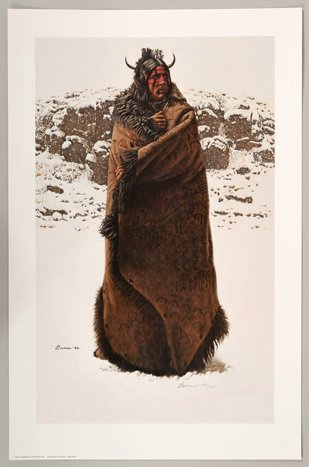 Signed James Bama Limited-Edition 288/1000 "Blackfeet War Robe" Print