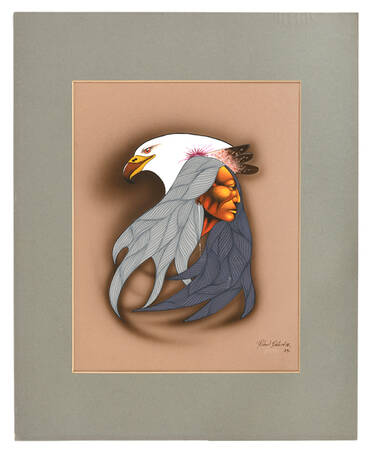Signed Robert Redbird Jr. 1983 Painting on Board