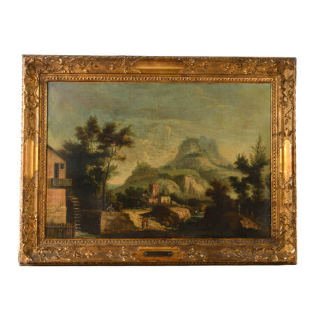 Framed "The Distant Peaks" Oil on Canvas