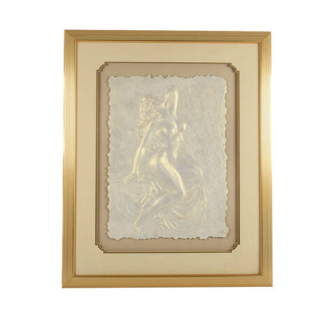 Framed Female Form Cast Paper Sculpture by Roberta Peck