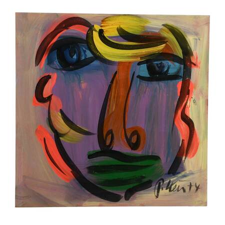 Signed Peter Keil "Brushstrokes of Identity" Mixed Media on Masonite